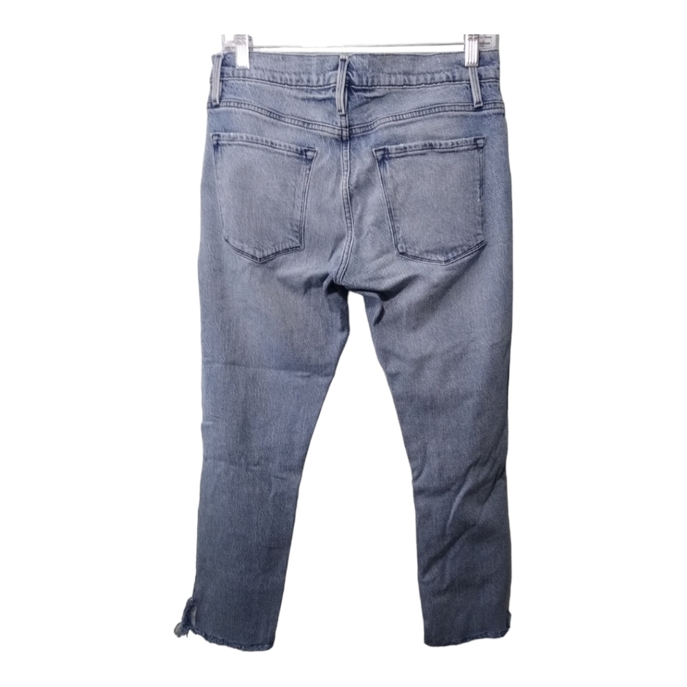Frame La Garcon Light‎ Wash Destructed  Distressed Split Hem Size 26 - Picture 2 of 5